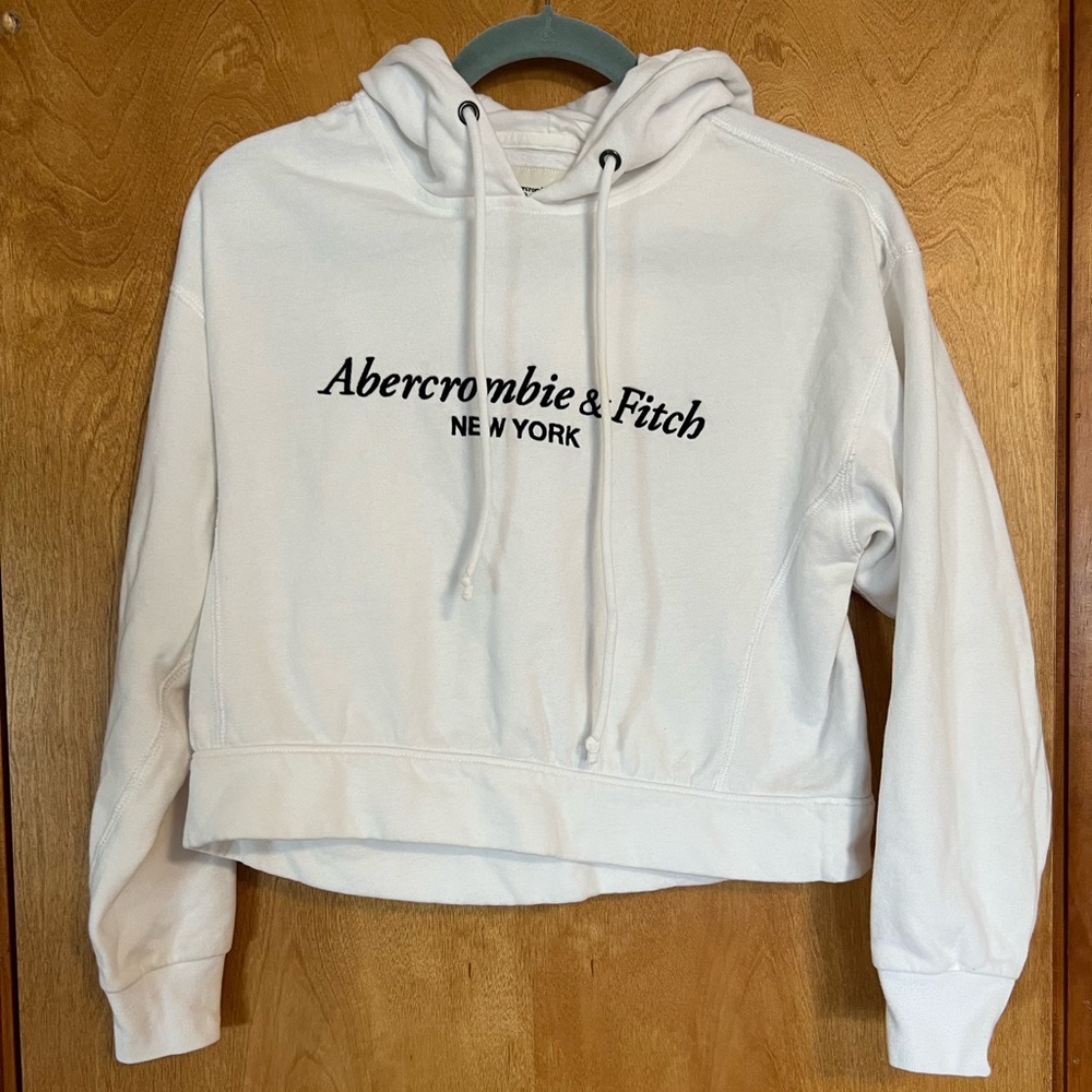 white size small Abercrombie and Fitch cropped hoodie
